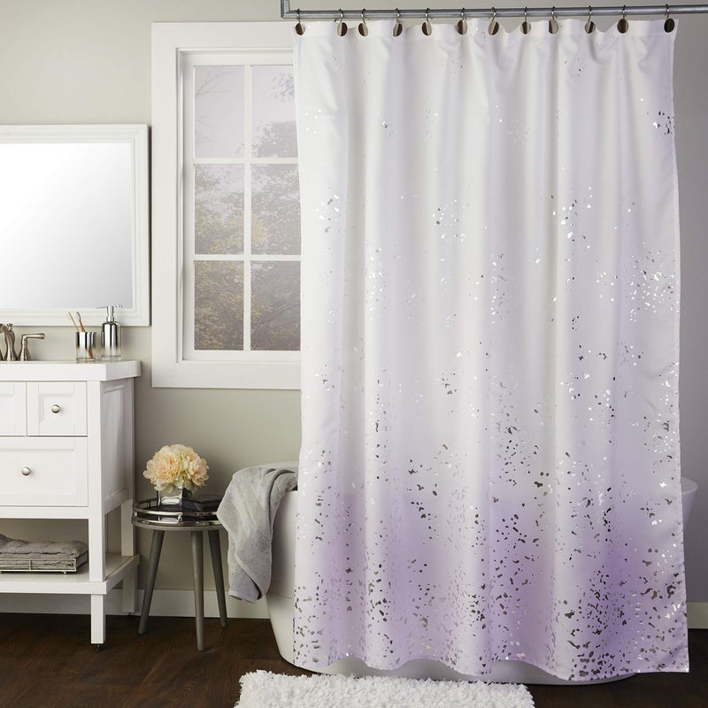 SKL Home by Saturday Knight Ltd. Splatter Fabric Shower Curtain, Lavender - Image 3